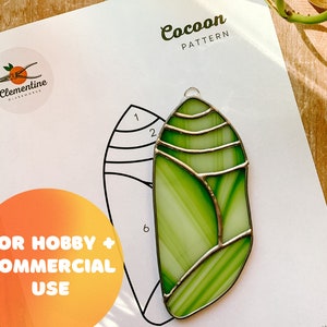 Stained Glass Pattern // DIGITAL DOWNLOAD - Cocoon Monarch Butterfly