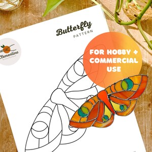 Stained Glass Pattern // DIGITAL DOWNLOAD - Butterfly