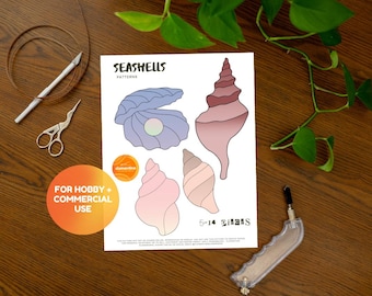 Patrón de vitral con conchas marinas // DESCARGA DIGITAL