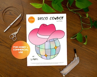 Stained Glass Pattern // DIGITAL DOWNLOAD - Cowboy Disco Ball Groovy