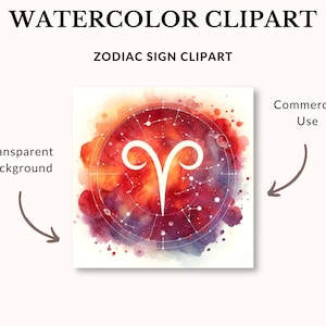 Zodiac Clipart, Horoscope Clipart, Zodiac Signs Design, Watercolor Clipart, Zodiac Sign, Astrological Sign Clipart, Astronomy Clipart