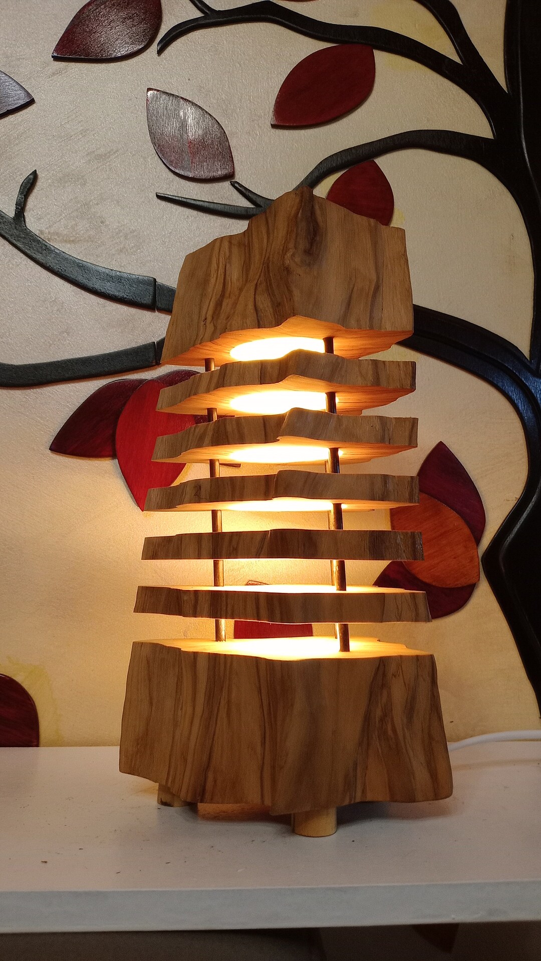 Olive Wood Lamp Etsy