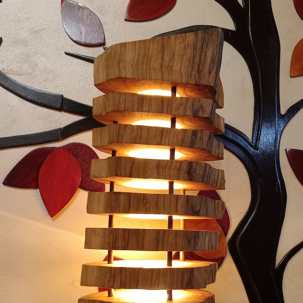 Olive wood lamp