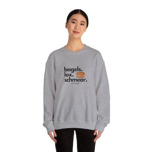 Bagels Lox Schmear Crewneck Sweatshirt - Jewish Holidays, Unisex Sweatshirt, Bagel Fanatics Apparel