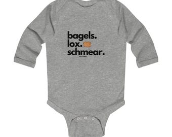 Bagels Lox Schmeared Baby Strampelanzug, jüdisches Baby Geschenk