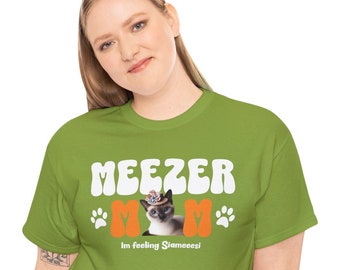 シャム猫ユニセックスヘビーコットンTシャツ