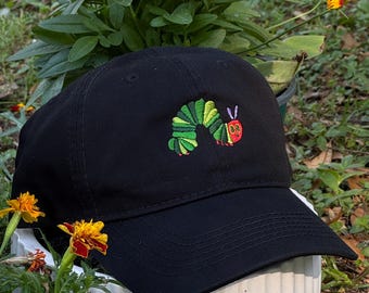Gorra bordada de la Oruga Hambrienta, bordado personalizado, gorra de béisbol, gorra clásica de papá