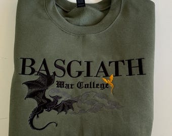 Fourth Wing Sweatshirt, Basgiath War College Crewneck, Onyx Storm