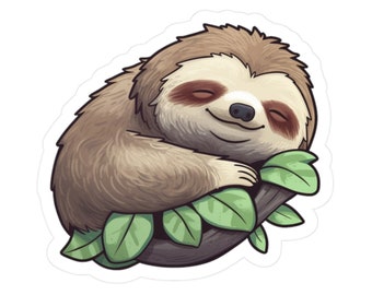 Sloth Sticker Sloth Clipart Animal Clipart Cute Animal Stickers Cute Sloth Laptop Sticker Car Decal Planner Stickers