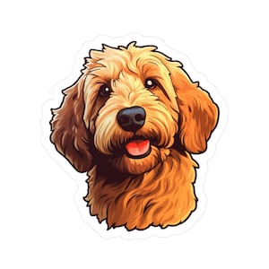 Autocollant Goldendoodle Goldendoodle Clipart Animal Clipart Caniche Autocollant Mignon Animal Autocollants Ordinateur portable Autocollant Voiture Autocollant Planificateur Autocollants