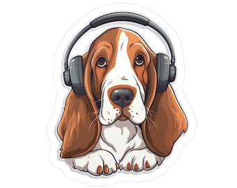 Basset Hound Sticker Basset Clipart Animal Clipart Cute Animal Stickers Laptop Sticker Car Decal Planner Stickers