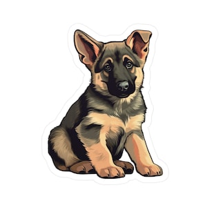 German Shepherd Sticker German Shepherd Clipart Animal Clipart Cute Dog Stickers Laptop Sticker Car Decal Planner Stickers