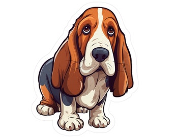 Basset Hound Sticker Basset Clipart Animal Clipart Cute Animal Stickers Laptop Sticker Car Decal Planner Stickers
