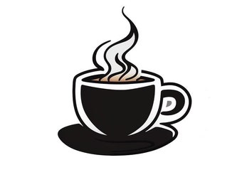 Pegatina de café, taza de café, pegatina de café, pegatina de ordenador portátil, pegatinas de planificador de imágenes prediseñadas de café