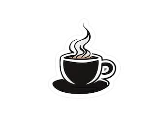 Steaming Coffee Cup Kiss-Cut Vinyl Decal | Coffee Sticker