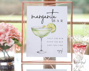 Margarita Bar Sign, Printable, Fiesta, Bridal Shower, Taco Party, Baby ...