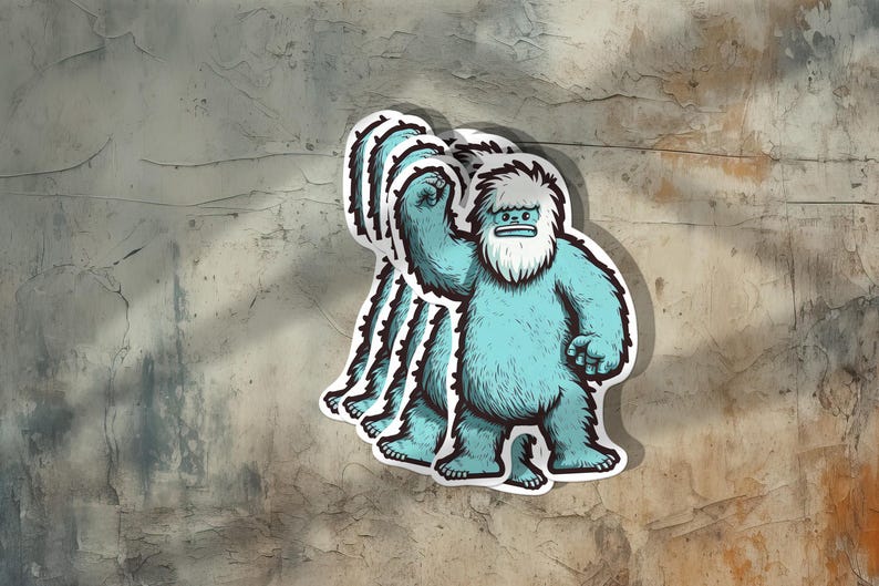 Yeti Vinyl Sticker – Playful Laptop Decal - Etsy