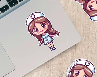 Cartoon Nurse Sticker – Weatherproof Vinyl Decal