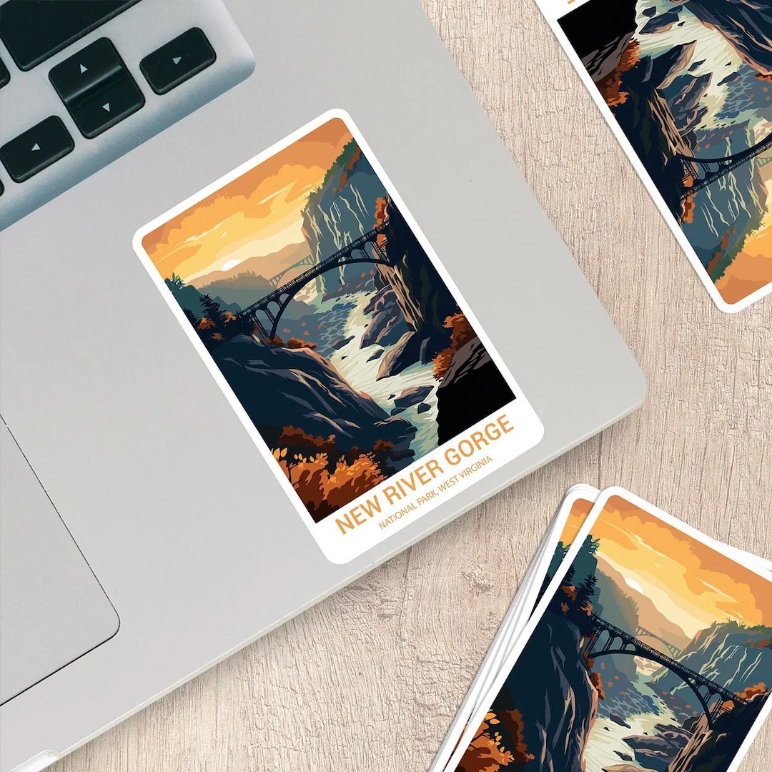 New River Gorge National Park Sticker - Weatherproof Vinyl for Laptops ...
