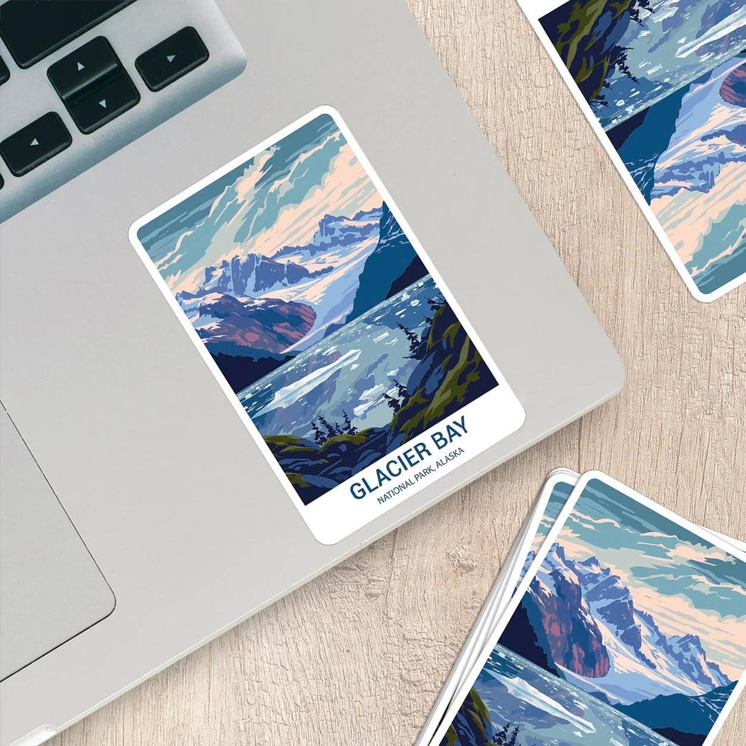 Glacier Bay National Park Sticker - Weatherproof Vinyl for Laptops ...