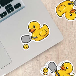 Pickle Ball Rubber Duck Vinyl Sticker