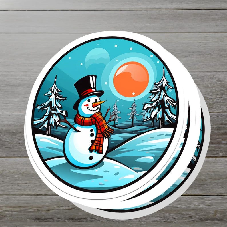 Snowman Vinyl Sticker - Add a Frosty Friend to Your Life - Etsy