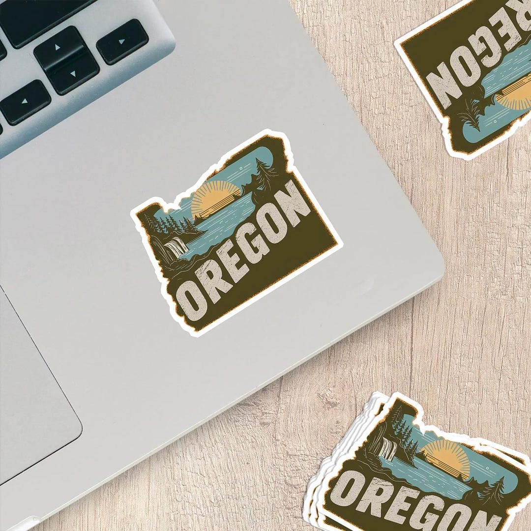 Retro Vinyl State Sticker - Oregon - Etsy