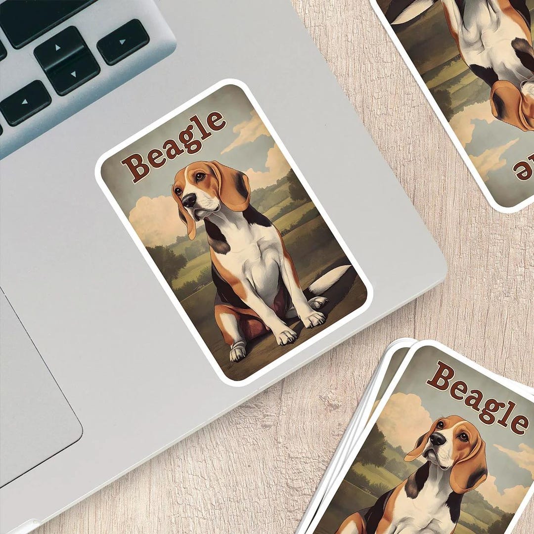 Vintage Beagle Sticker - Durable Vinyl Sticker - Etsy