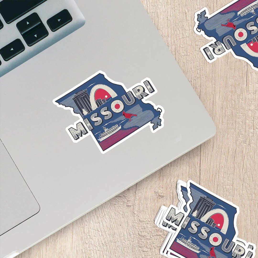 Mon State Sticker Retro Vinyl State Sticker - Missouri - Etsy