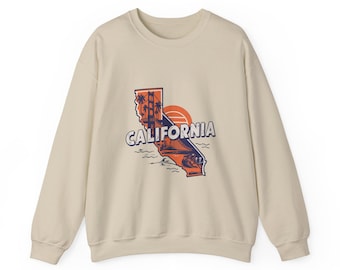 Kalifornien Sweatshirt mit Rundhalsausschnitt | Retro Strand Vibes
