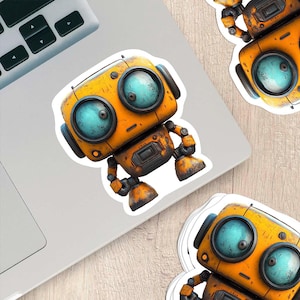 Cute Cartoon Robot Sticker – Durable Weatherproof Vinyl for All Surfaces