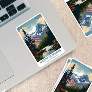 North Cascades National Park Sticker - Weatherproof Vinyl for Laptops, Water Bottles & More