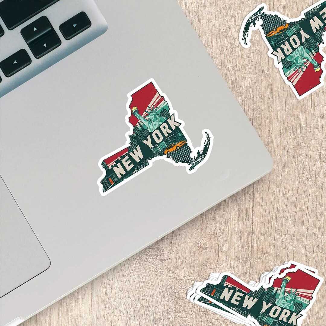 State Sticker Street Retro Vinyl State Sticker - New York - Etsy