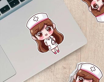 Cartoon Nurse Sticker – Weatherproof Vinyl Decal
