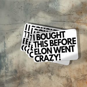 I Bought This Before Elon Went Crazy - Funny Vinyl Sticker
