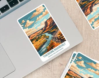 Theodore Roosevelt National Park Sticker - Weatherproof Vinyl for Laptops, Water Bottles & More