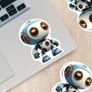 Cute Cartoon Robot Sticker – Durable Weatherproof Vinyl for All Surfaces