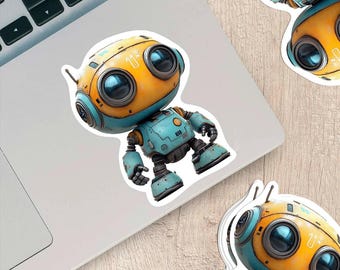 Cartoon Robot Sticker – Weatherproof Vinyl Decal