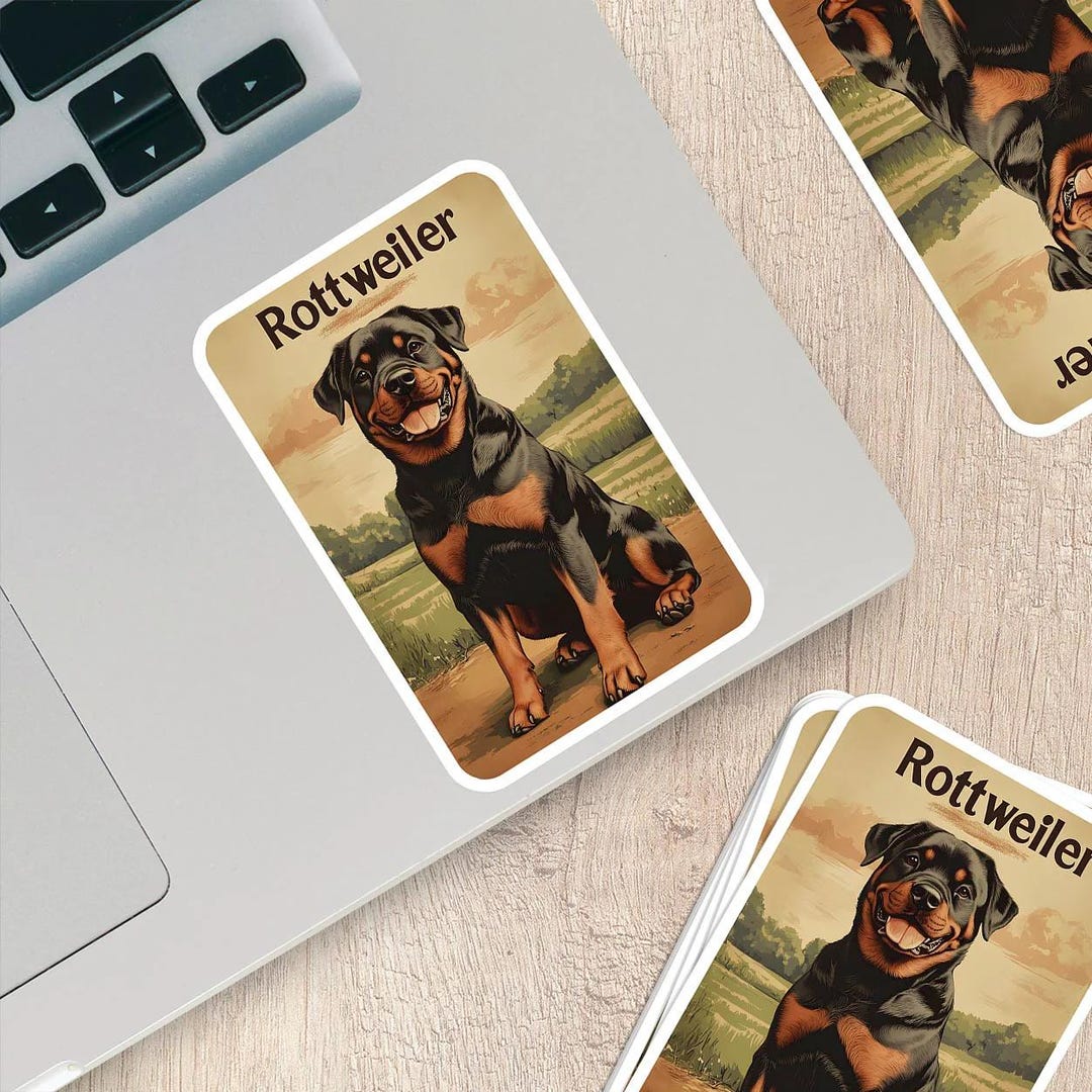 Vintage Rottweiler Sticker - Durable Vinyl Sticker - Etsy