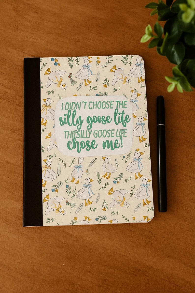 Notebook Goose Silly Goose Floral Notebook Cover | Printable Composition Book (PDF) - Etsy