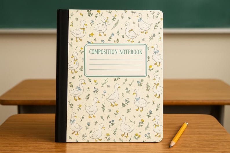 Notebook Goose Silly Goose Floral Notebook Cover | Printable Composition Book (PDF) - Etsy