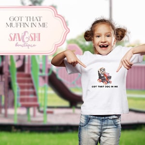 Toddler Tee - Muffin Character Design with Chaotic Energy for Kids, Blue Dog Show Moms, I Got That Dog in Me Shirt, Cute Cartoon Toddler