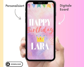 Personalized digital birthday card / Colorful e-card birthday card / Digital birthday card download / Digital gift card