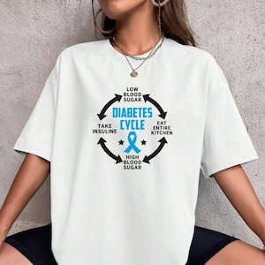 Diabetes Cycle Shirt, Diabetes Awareness Shirt, T1D Shirt, Type 1 Type 2 Diabetes T-Shirt, Diabetes Support Shirt, Diabetic Life Cycle Shirt