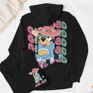 Bluey Girl Dad Sweatshirt, Comfort Colors Bluey Dad Tshirt, Dad and Daughter Matching Shirts, Father's Day Gift, Bluey Decor, Cartoon Bluey