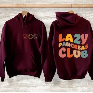 Groovy Lazy Pancreas Club Sweatshirt, Shirt For Diabetics And People With Diabetes, Gift for Diabetes, Type 1 Diabetes Shirt, Positive Gift