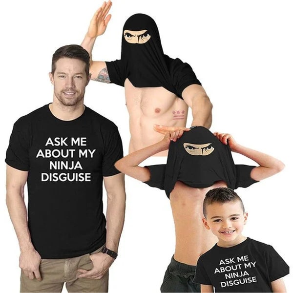 Funny Ninja  Shirt Men, Ninja Shirt, Mens Funny T Shirt, Mens Cool Shirt, Ninja Flip Shirt, Ask Me About My Ninja Disguise Shirts