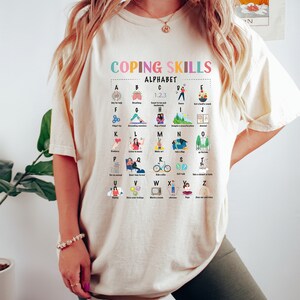 Comfort Colors Coping Skills Alphabet Shirt, School Counselor Shirt, Counselor Gift, Psychologist Shirt, Social Worker Shirt,
