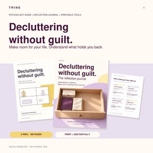 Decluttering Workbook & Journal Bundle | Letting Go Without Guilt | Printable PDF Guide