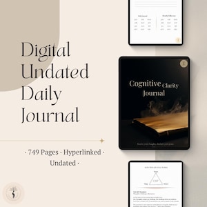 CBT Daily Digital Journal | 749-Page Thought Reframing Workbook for Anxiety & Emotional Healing | iPad, GoodNotes and Notability